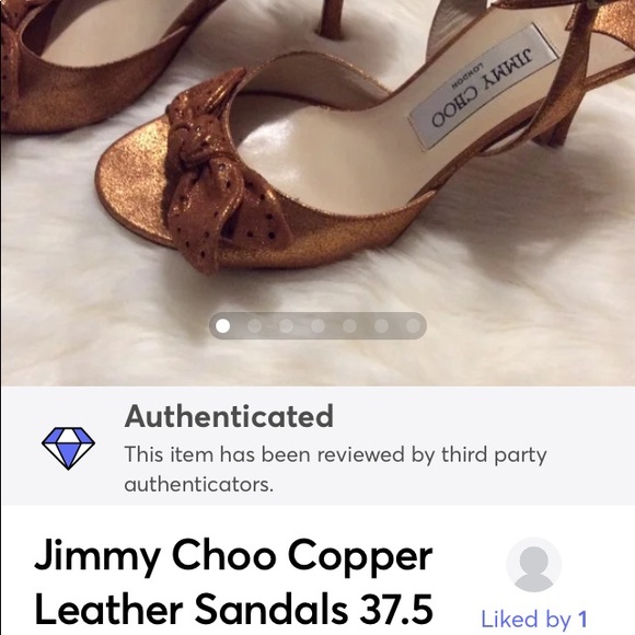 JIMMY CHOO Orange Metallic Leather SHOES size 37.5 - Picture 8 of 8